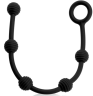 Чёрная анальная цепочка с 5 шариками - 25 см