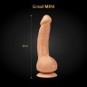 Gvibe Greal Mini - Мини-версия реалистичного вибратора из Bioskin, 18х3 см (телесный) (только доставка)