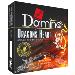 Презервативы ароматизированные Domino Dragon’s Heart (кокос, тутти-фрутти, апельсин) 3 шт